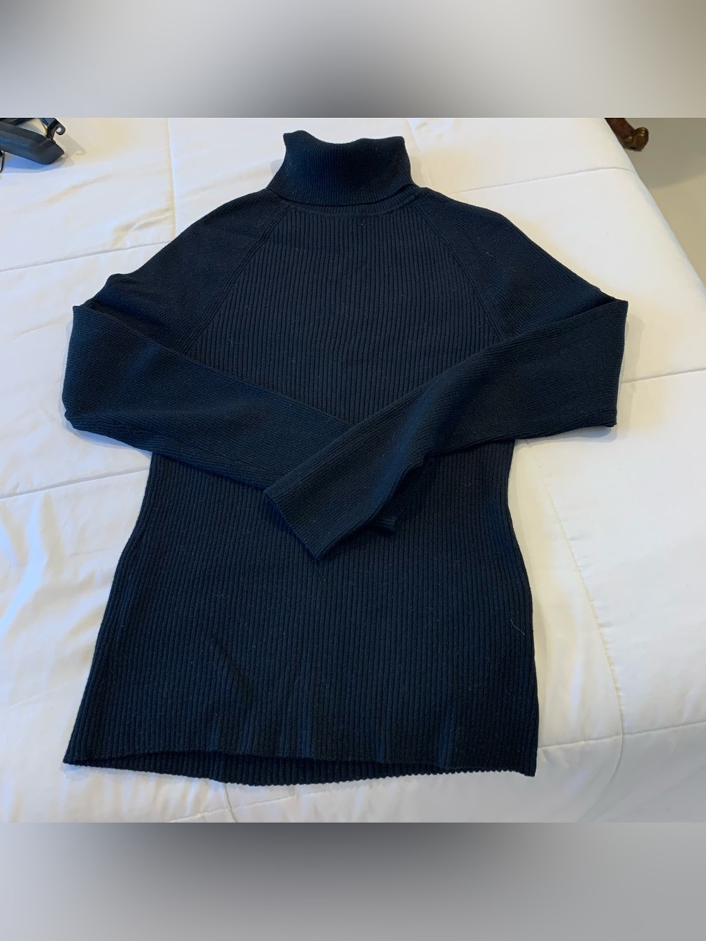 Banana Republic Classic Black Ribbed Turtleneck Sweater - Women
